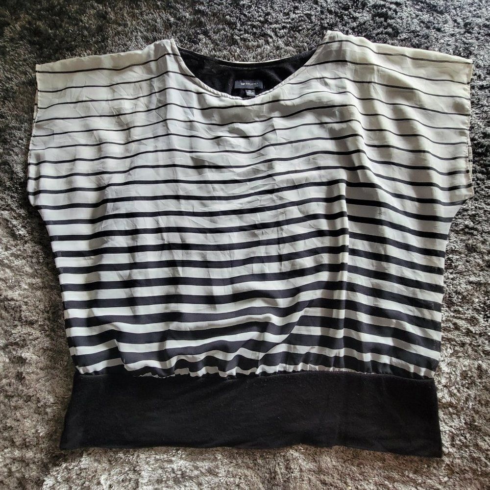 Women's AB Studio Blouse Black White Cream Size XL